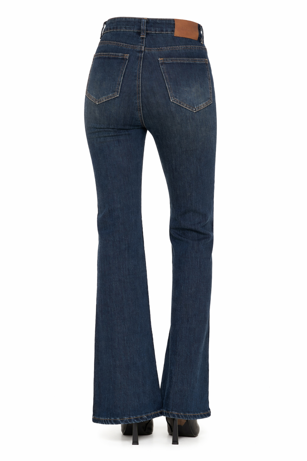 Jeans flare denim azul oscuro