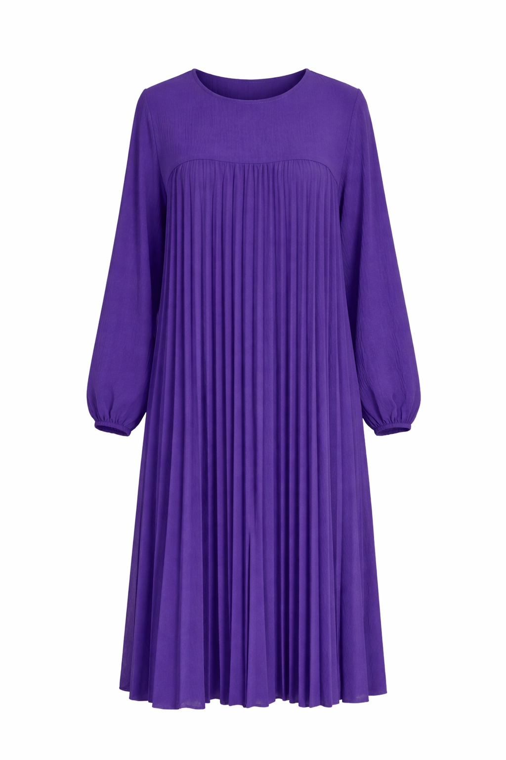 Vestido Plisado de Corte Fluido