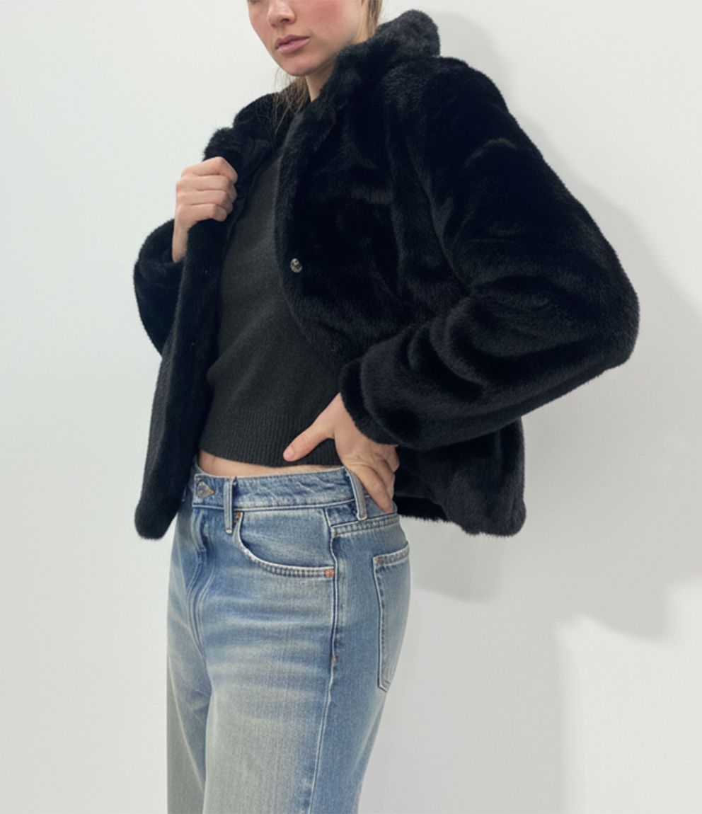 chaqueta efecto pelo