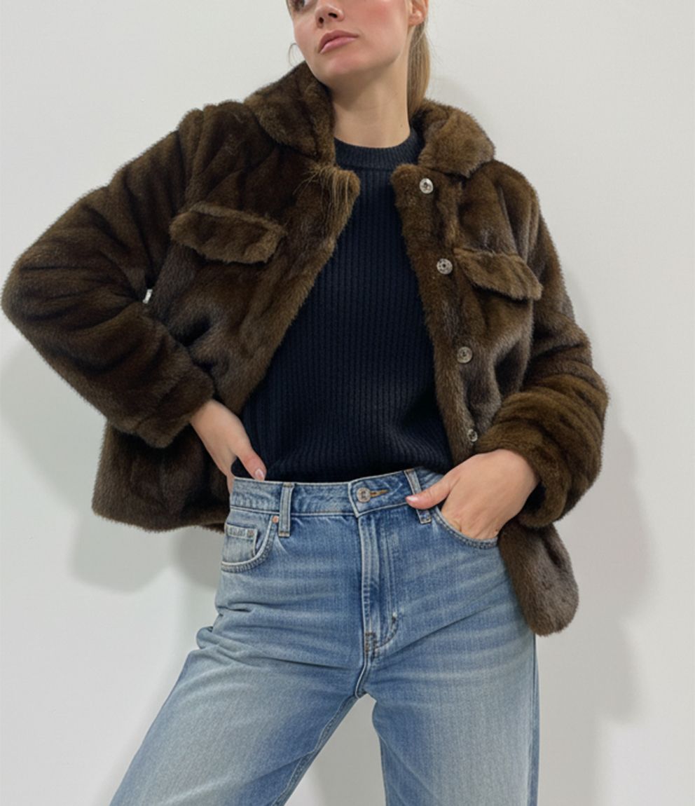 chaqueta efecto pelo