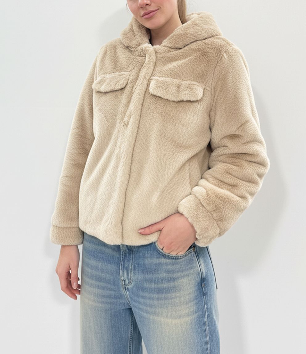 chaqueta efecto pelo