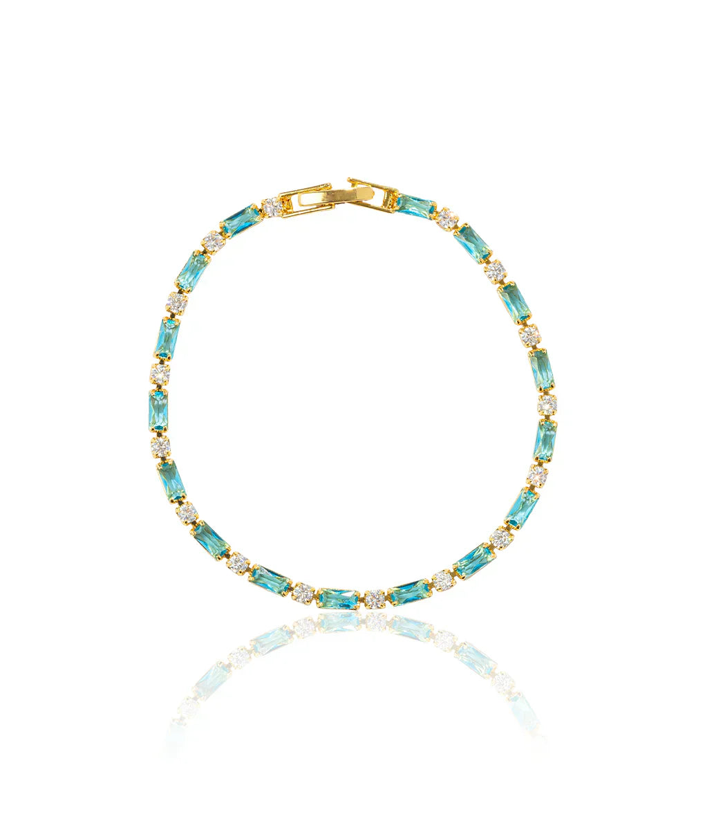 Pulsera Dorada con Piedras Turquesa