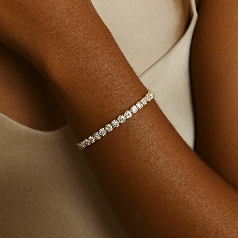 Vergoldetes Moissanite Tennisarmband