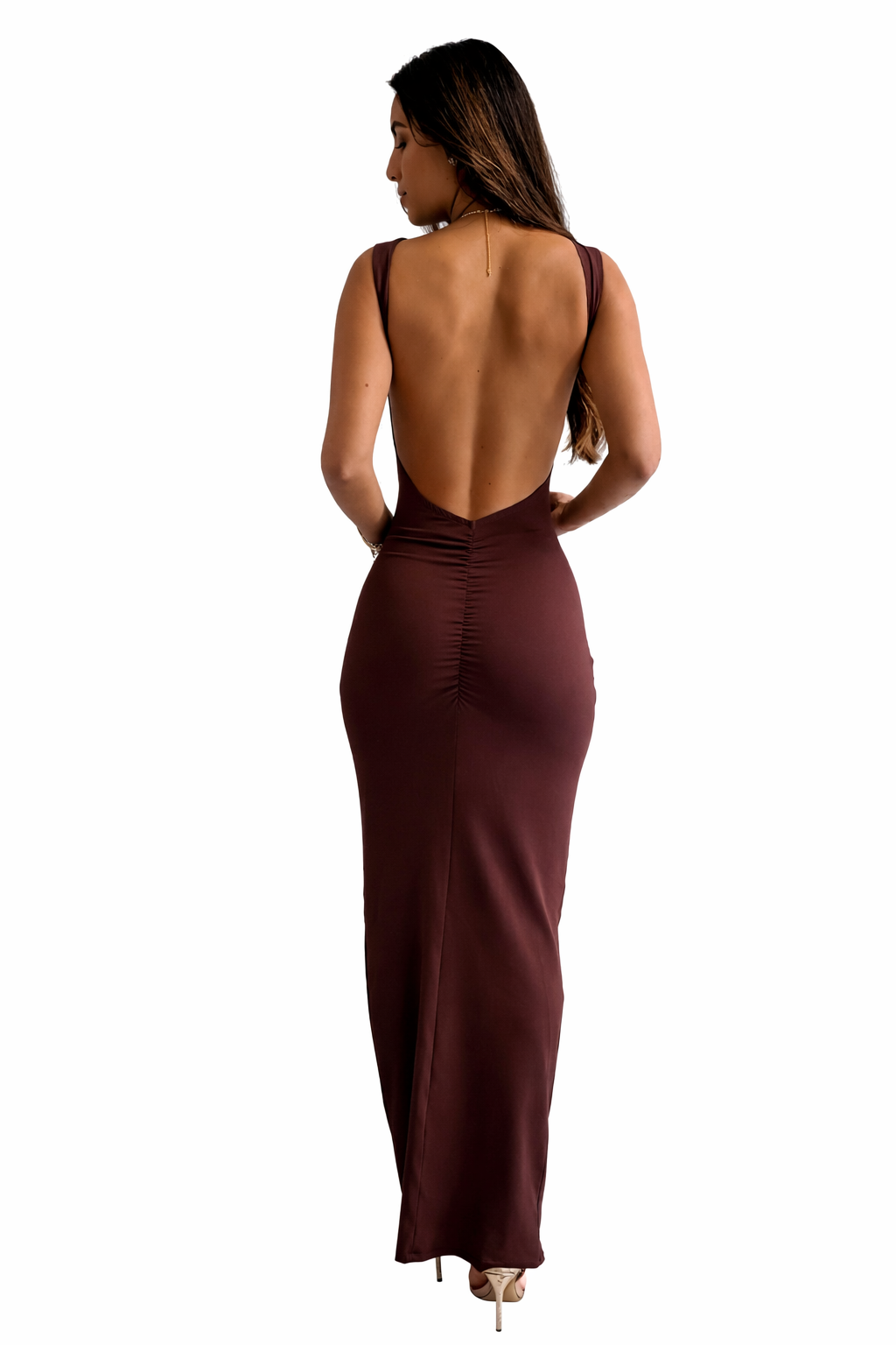 Vestido halter satinado