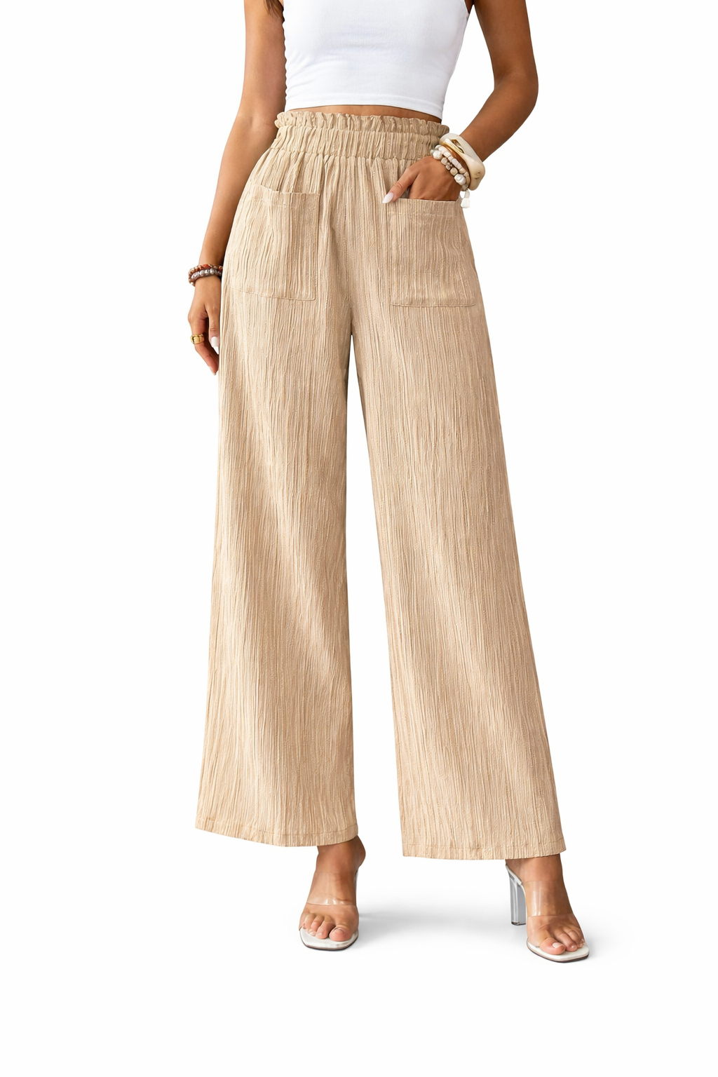 Pantalón ancho cintura doble