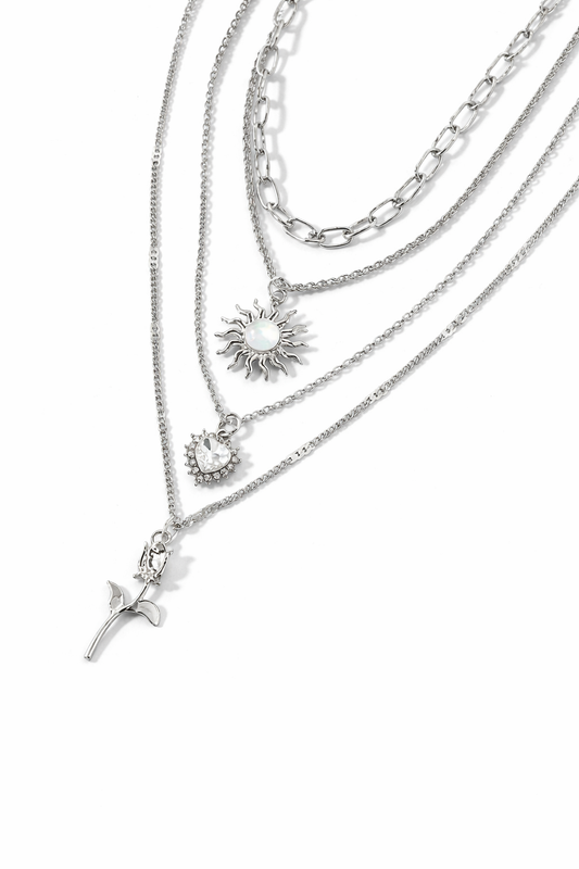 Collar de tres plateado