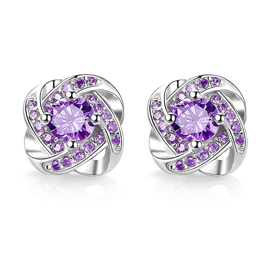 Pendientes Flor Brillante con Cristales