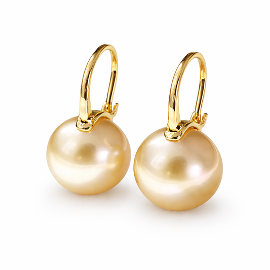 Pendientes Dorados con Perla