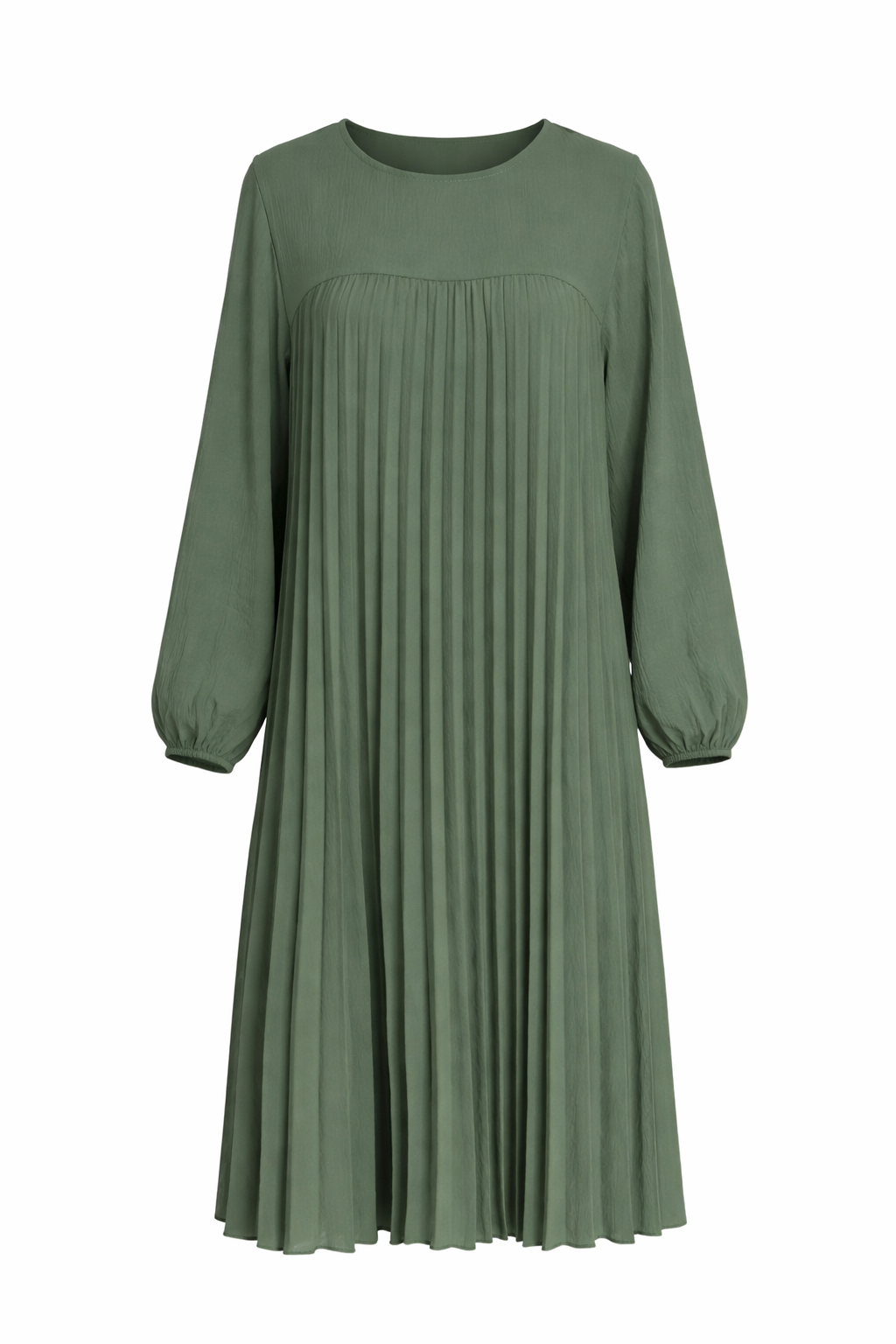 Vestido Plisado de Corte Fluido