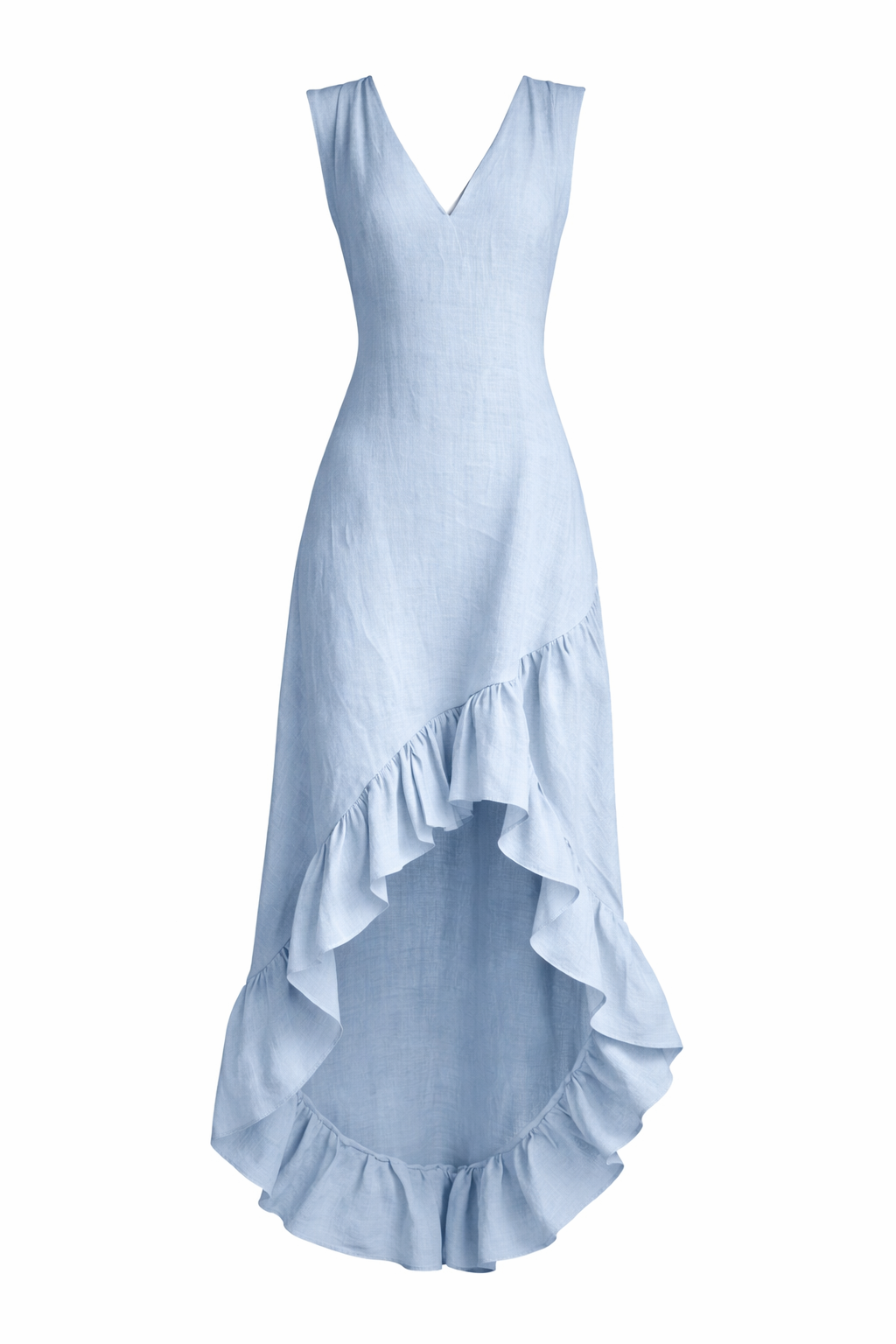 Vestido asimétrico con volantes