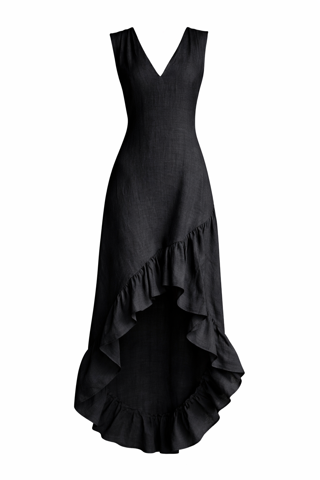 Vestido asimétrico con volantes