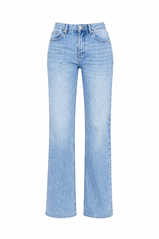Jeans rectos en denim azul claro