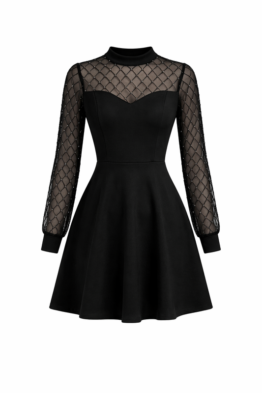 Vestido  con detalles de Perlas