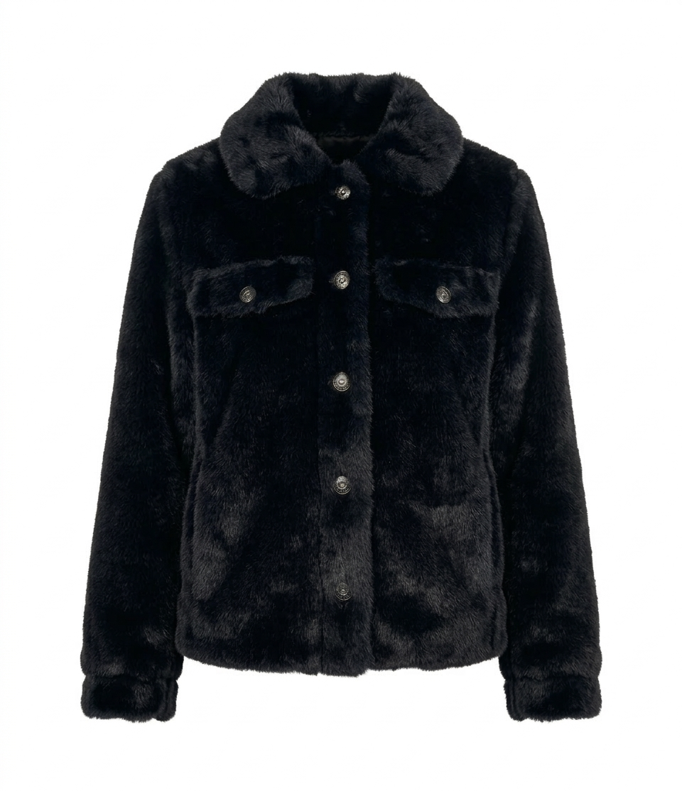 chaqueta efecto pelo