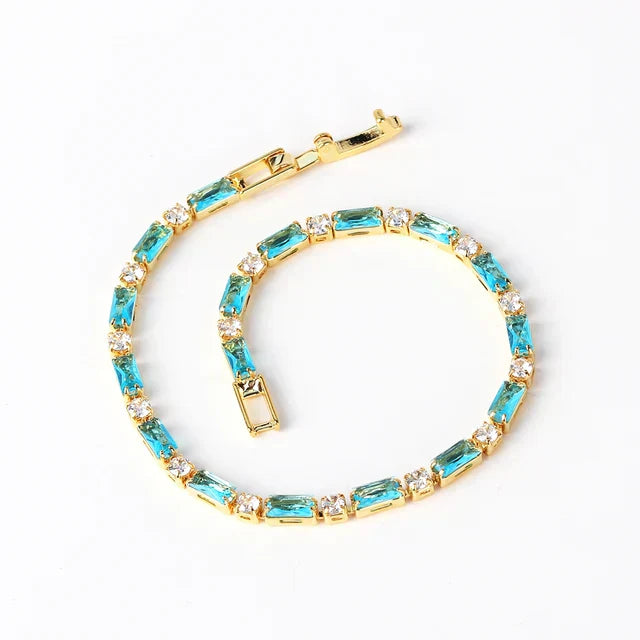 Pulsera Dorada con Piedras Turquesa